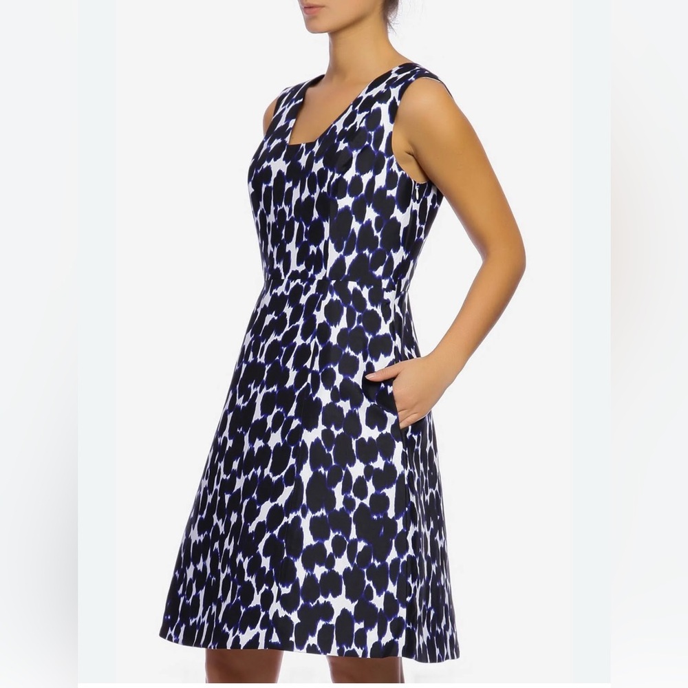 KATE SPADE Blue Leopard Fit & Flare Dress New Size 4